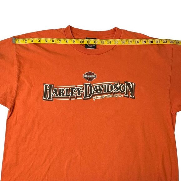 HARLEY-DAVIDSON Motorcycles Faribault MN Orange Long Sleeve Tshirt Size XL - Picture 8 of 13